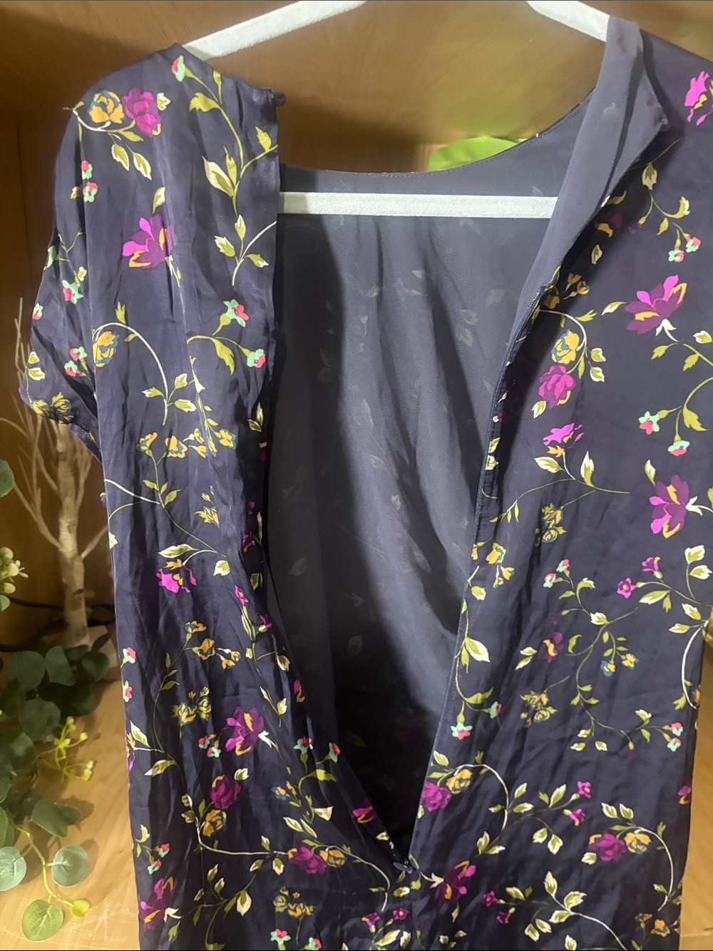 Petal & Pup Navy Floral Midi Dress with Pink and Green Accents - Picture 7 of 10
